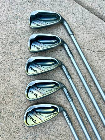 Ping Karsten Black Dot RH Irons 6,7,8,9,W Ping KS 410 Sr Flex Graphite 1