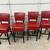 Set of 4 Red Bar Stools 2 thumbnail