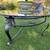 Indoors OR outdoors Coffee table oval with metal base and glass top 3 thumbnail