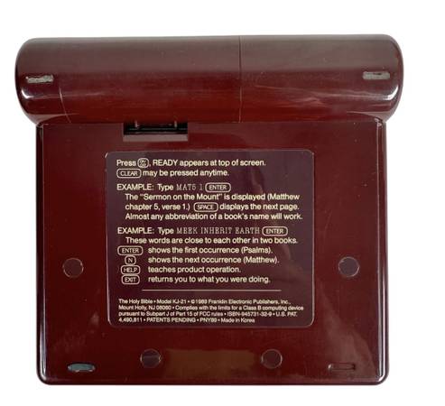 Franklin Electronic Holy Bible King James Version KJ 21 - $35 (San Jose)63471478457475122
