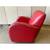 Art Deco Modern Red Leather Swivel Lounge Chairs 1 thumbnail