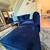 Blue L shaped sectional sofa 6 thumbnail