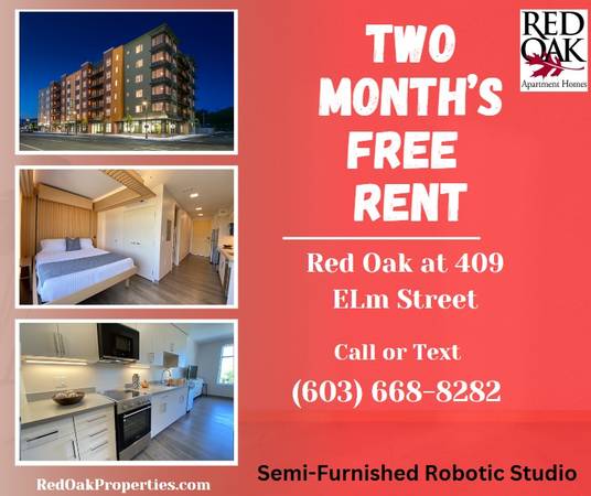 $1,899 / 1br - 588ft2 - ¡2 meses gratis +HW, Wifi y estacionamiento incluidos!! (409 Elm St, Manchester, NH)63931520573698120