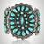 Exceptional 1960s Navajo BTC Sterling Silver & Kingman Turquoise Clust 1 thumbnail