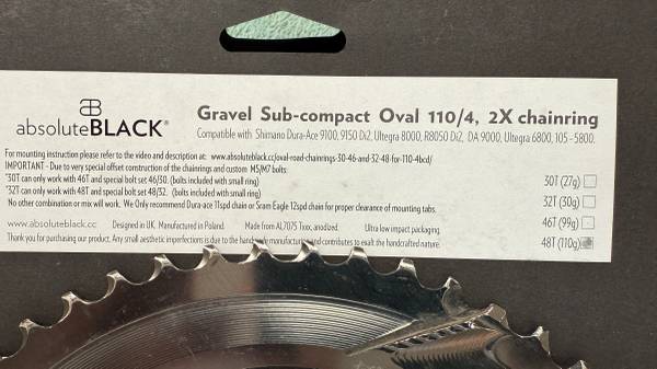 Absoluteblack Premium R9100/R8000 110/4 bcd, 48/32T - $40 (Colorado Springs)62936587831043122
