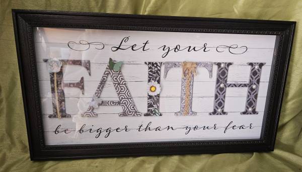 Large Framed "Faith" Home Decor Wall Hanging 1
