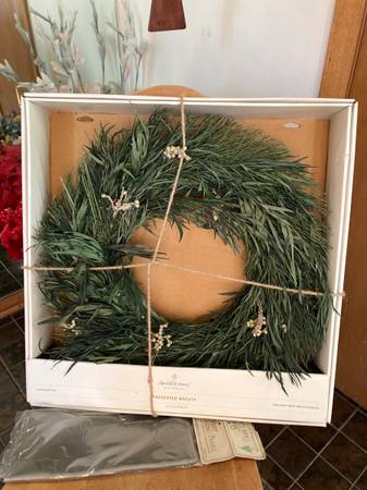 Hearth & Hand Preserved wreath with white berries in box 1