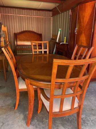 Dining Table, Queen Sleigh Bed, Armoire/Hutch 1