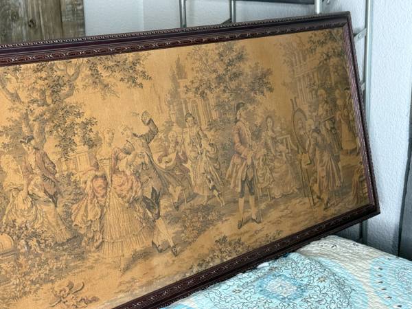 Framed UNKNOWN Tapestry 59 1/2”X21” French? Victorian? - $150 (Riverbank/Oakdale/Modesto)63470293097857122