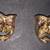 Theater mask comedy tragedy pierced earrings w /ruby's & blue sapphire 1 thumbnail