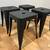 Set of 4 Industrial Metal Short Stools (Matte Black) 2 thumbnail