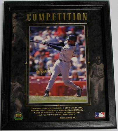 Ken Griffey, Jr. 1997 Upper Deck Authenticated Framed Motivational Bl 1
