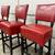 Set of 4 Red Bar Stools 5 thumbnail