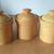 3 Small Orange Speckled Studio Nova Terra Cotta Ceramic Canisters EUC 1 thumbnail