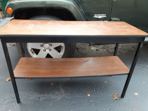 48” long table,metal legs table, heavy duty table,similar to Barricks 1