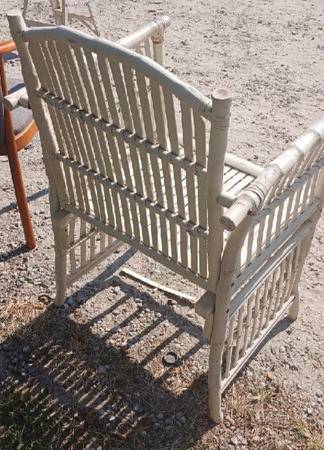 White Painted Rattan Chair 1