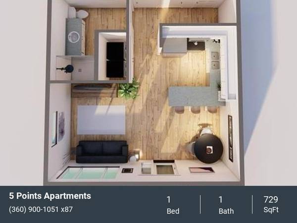 $1,630 / 1br - 729ft2 - Sustainable Elegance in 5 Points Energy Efficient Homes (Fircrest)63956925818883124