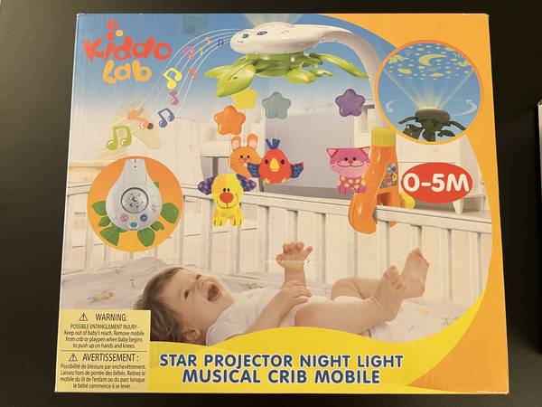 Kiddo Lab Musical Crib Mobile w/ Star Projector & Lullabies 1