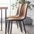Brand New Set of 4 Brown Suede Fabric Dining Chair Side Chairs with Metal Leg  N 4 thumbnail