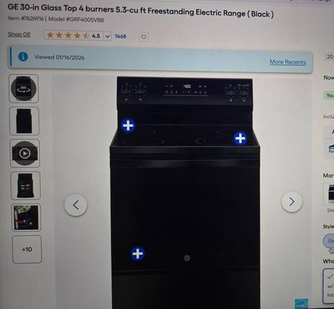 BLACK NEW UNBOXED ELECTRIC STOVE 1