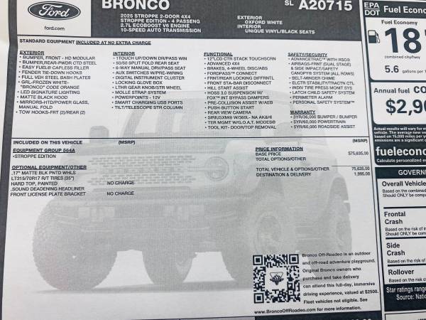2025 Bronco EDICIÓN STROPPE - Vehículo raro, 2 puertas, SÚPER GENIAL - $77,63063469773677185121