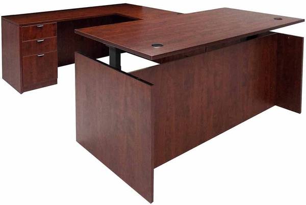 9 colors NEW 6ft x 8ft U Shaped Sit Stand Desk w/ BBF MSRP $2599 1