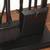 Black metal fireplace tools set with stand, poker, log grabber, broom, 3 thumbnail