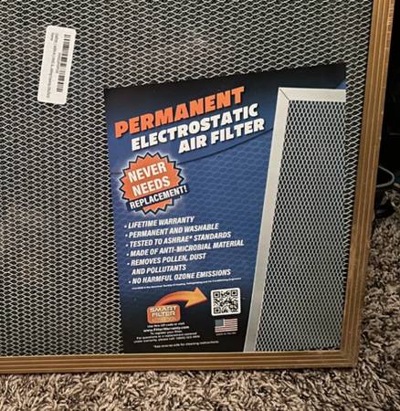 (2) New Permanent Electrostatic Air Filter 20x25x1” For A/C Furnance 1