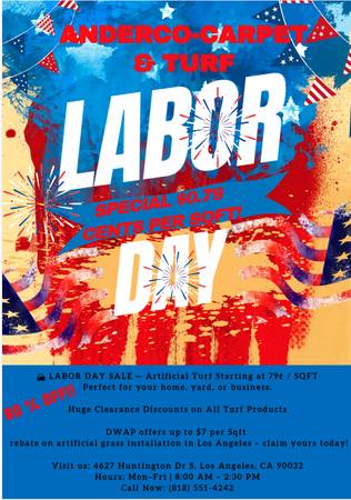 🏗 LABOR DAY SALE — Artificial Turf Starting at 79¢ / SQFT 1