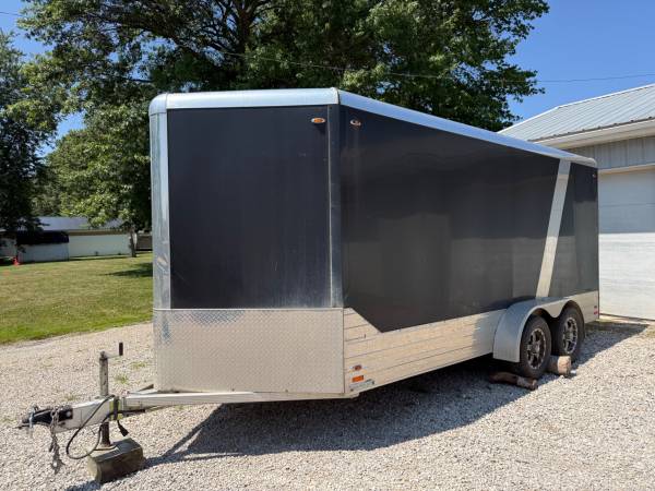 Used Enclosed Legend Deluxe 16' + 3' V- Nose trailer - used — $8,500 in Mansfield