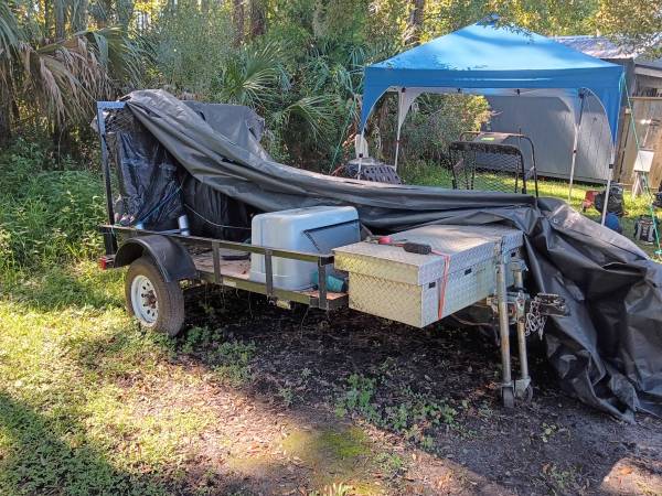 Used 5 by 8 trailer with tool box — $800 in Daytona Beach