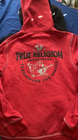 Used Red true religion brand jeans zip up hoodie Medium — $40 in Provo / Orem